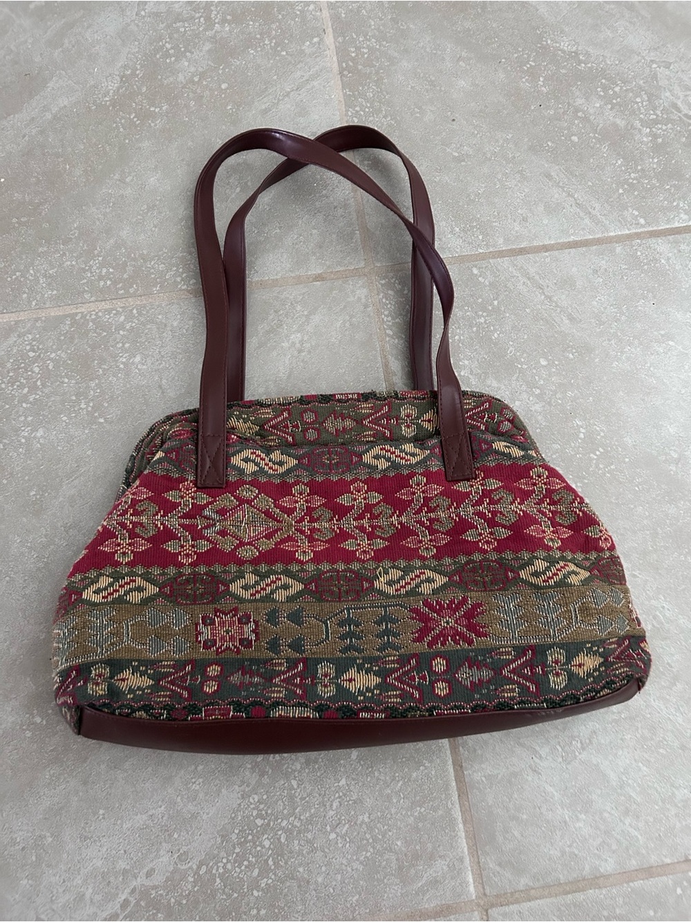 Vintage Pacific Connections Tapestry Handbag